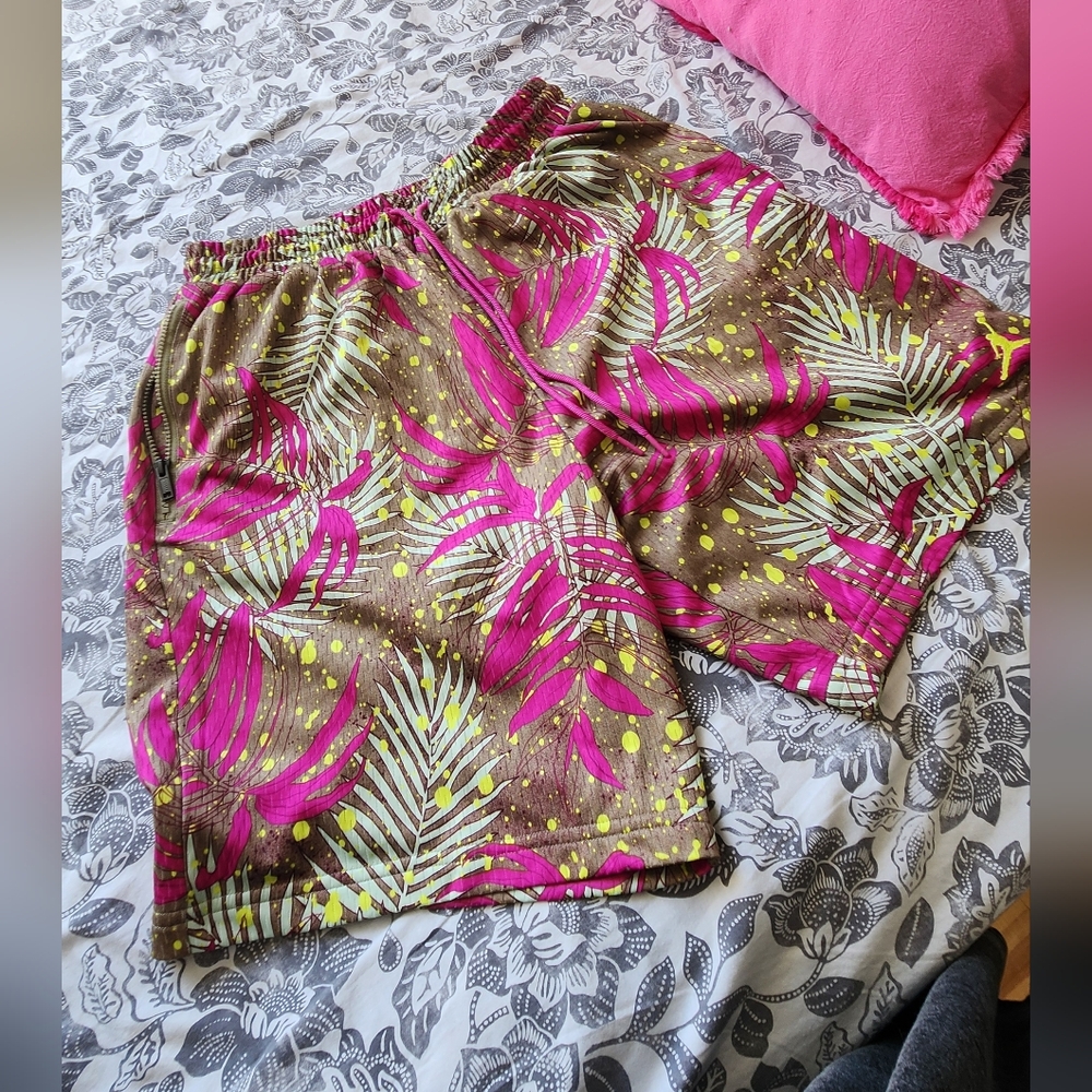 Jordan Vibrant Pink and Brown Women's Bermudas
